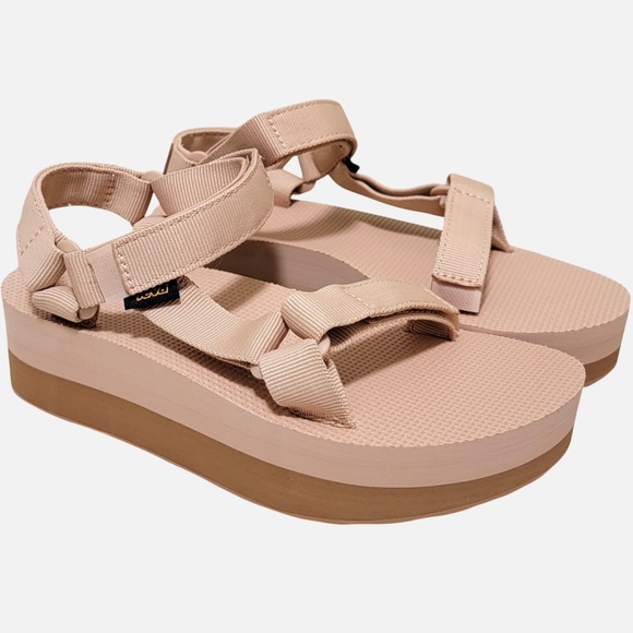 TEVA Women's Flatform Universal Sandal in Beige/yellow, Size 9 - Picture 2 of 4